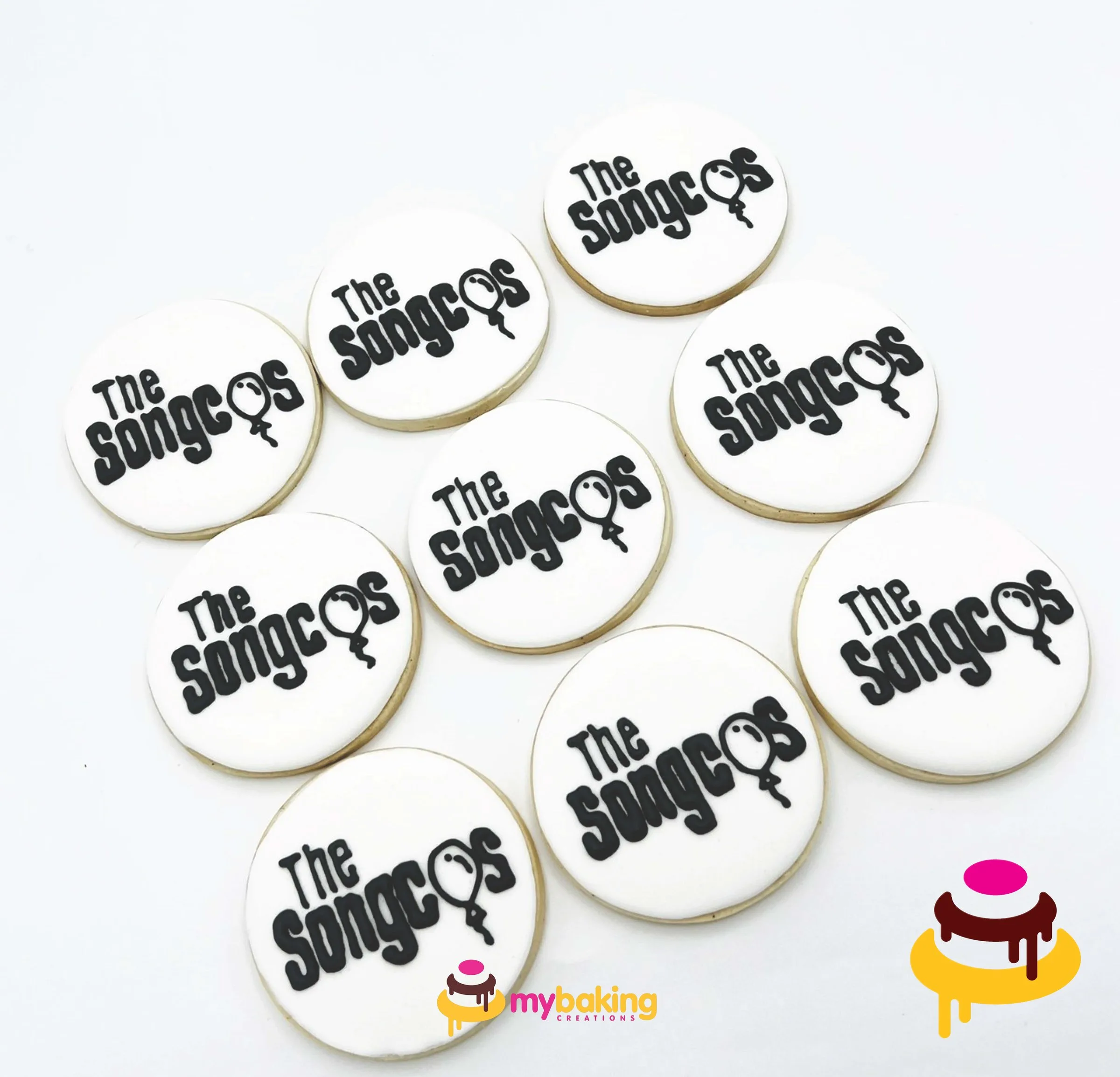 Custom hand-piped name cookies San Francisco Bay Area bakery